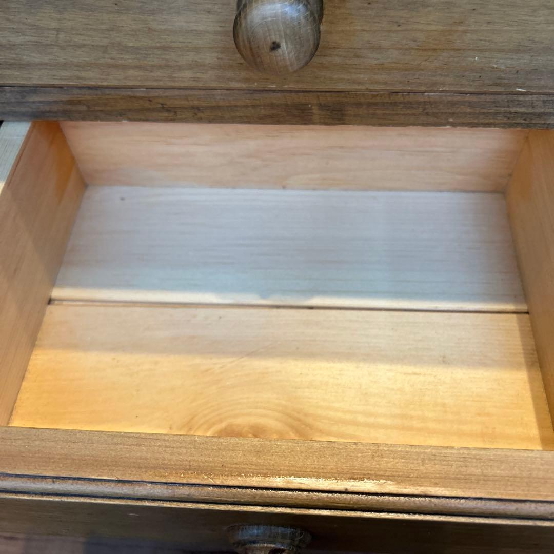 カントリー家具 ローテーブル キャビネット 引き出し オープン収納
