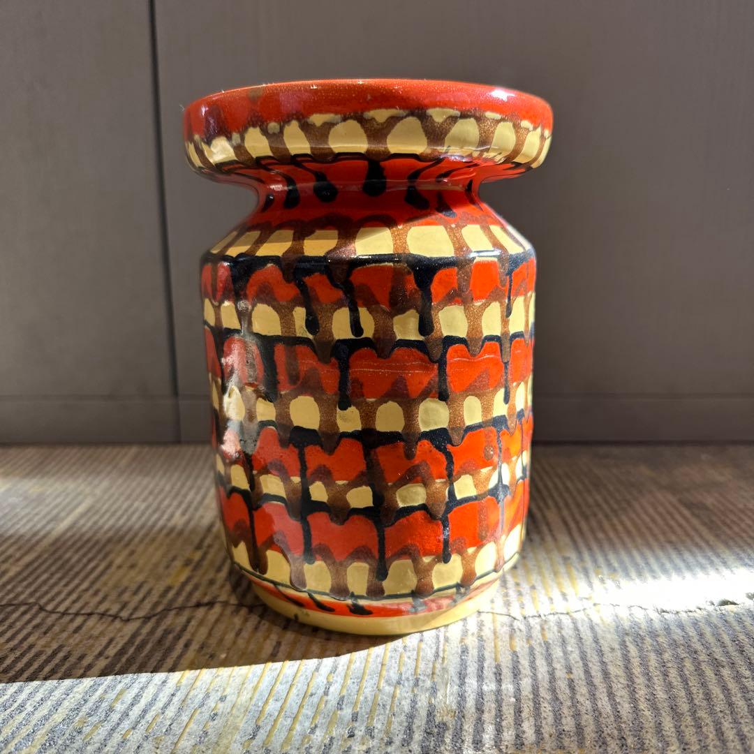 ❶70s ミッドセンチュリー フラワーベース 花瓶 ビンテージ FAT LAVA ドイツヴィンテージ フラワーベース ファットラヴァ 花器 ミッド