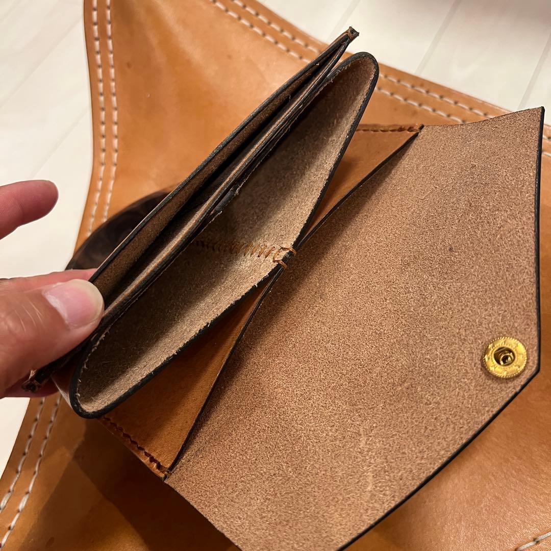 新品未使用］本革 長財布 オイル仕上げヌメ革 手縫 - メルカリ