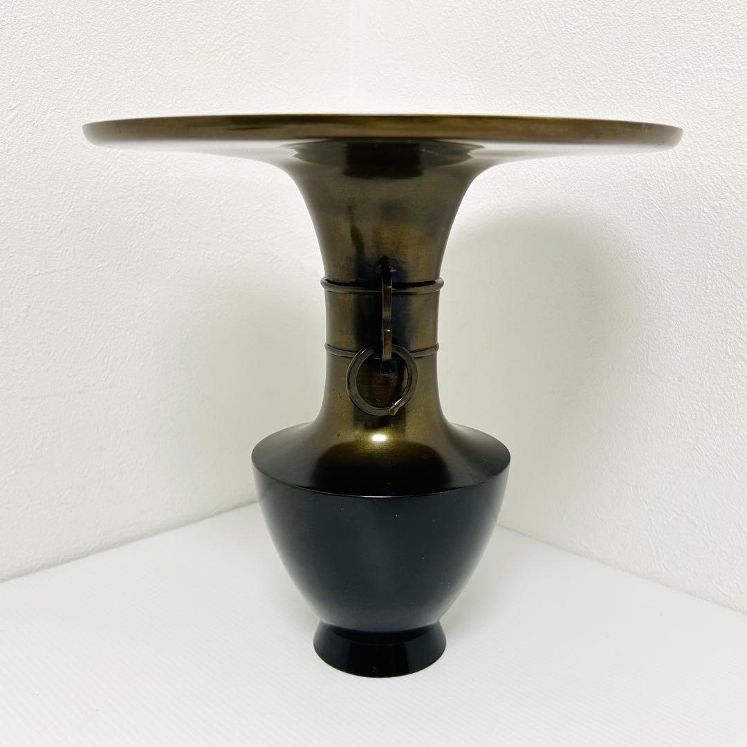 池坊 花器 銅製薄端 唐銅 立華 遊環 草月 双耳遊鐶 銅花器 花入 - メルカリ