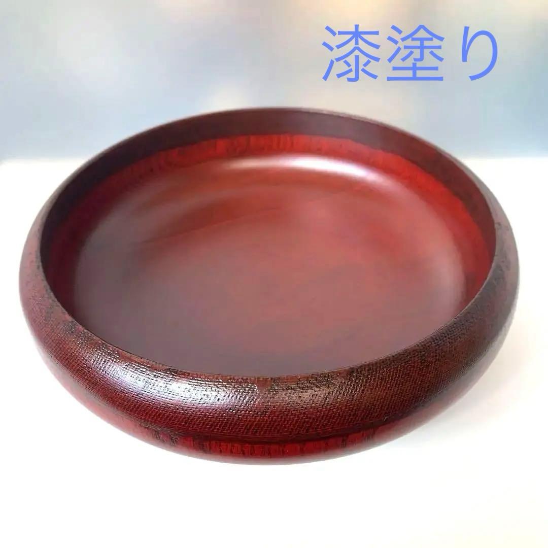 完全未使用品 紅布着 菓子鉢 会津塗 布着せ塗り 漆塗り 鈴木誠一郎作