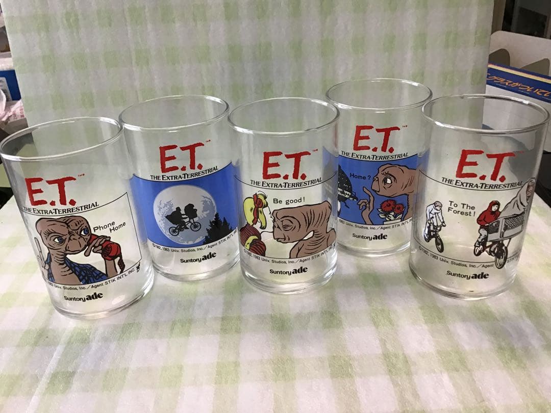 E.T.グラス☆ETグラス☆ETコップ☆5個セット☆サントリー☆昭和レトロ