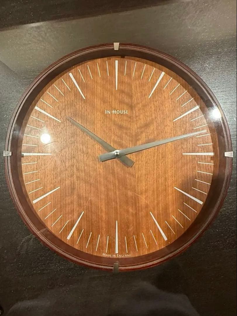美品 IN HOUSE 掛け時計 30cm ウォルナット NW19WE 英国製 美品 IN HOUSE 掛け時計 30cm ウォルナット NW19WE 英国製 美品 IN