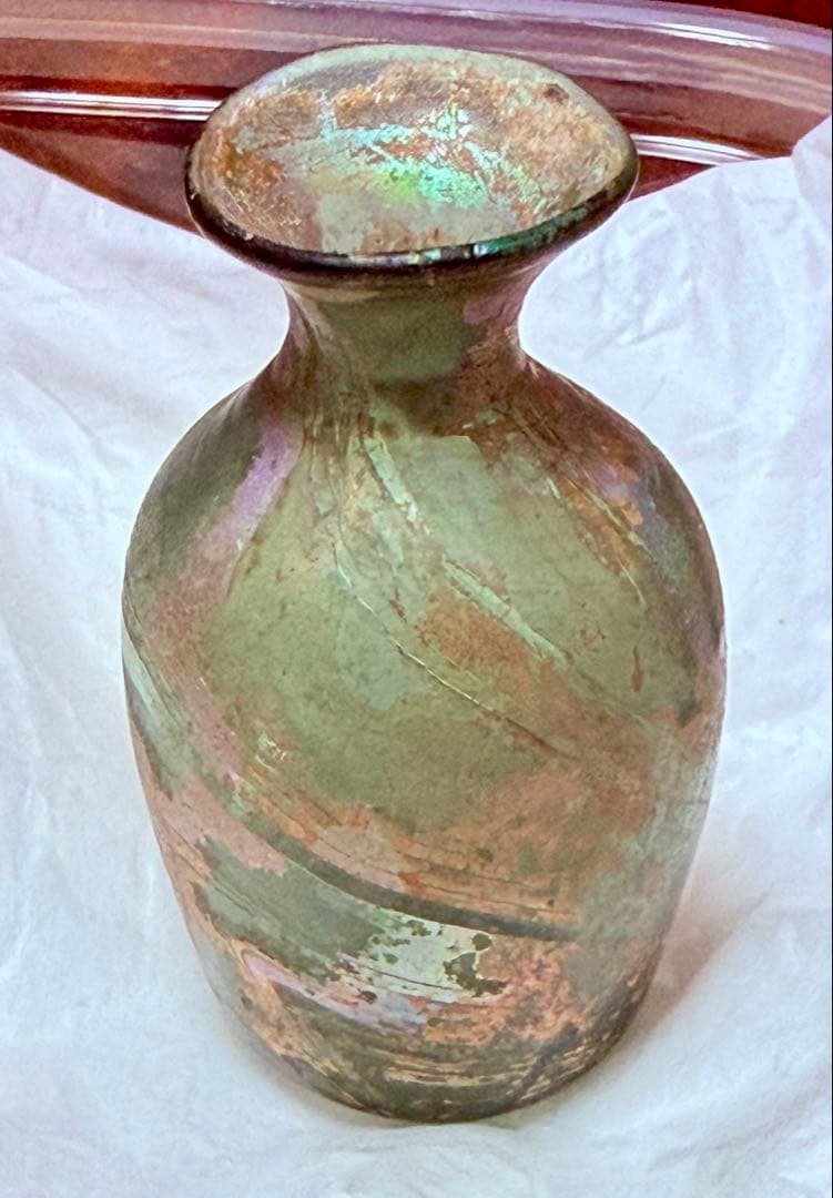 古代ローマングラス 虹色銀化 紀元前 香油瓶 吹きガラス約5.5cm ガラス 古代ローマングラス 虹色銀化 紀元前 香油瓶 吹きガラス約5.5cm ガラス