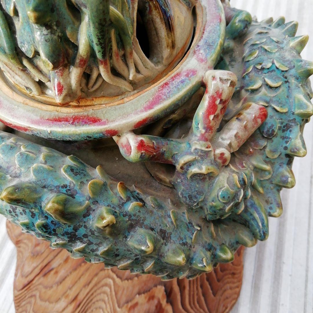 山岡徹山龍登窯香呂の陶器彫刻 装飾品、上野焼香春焼き