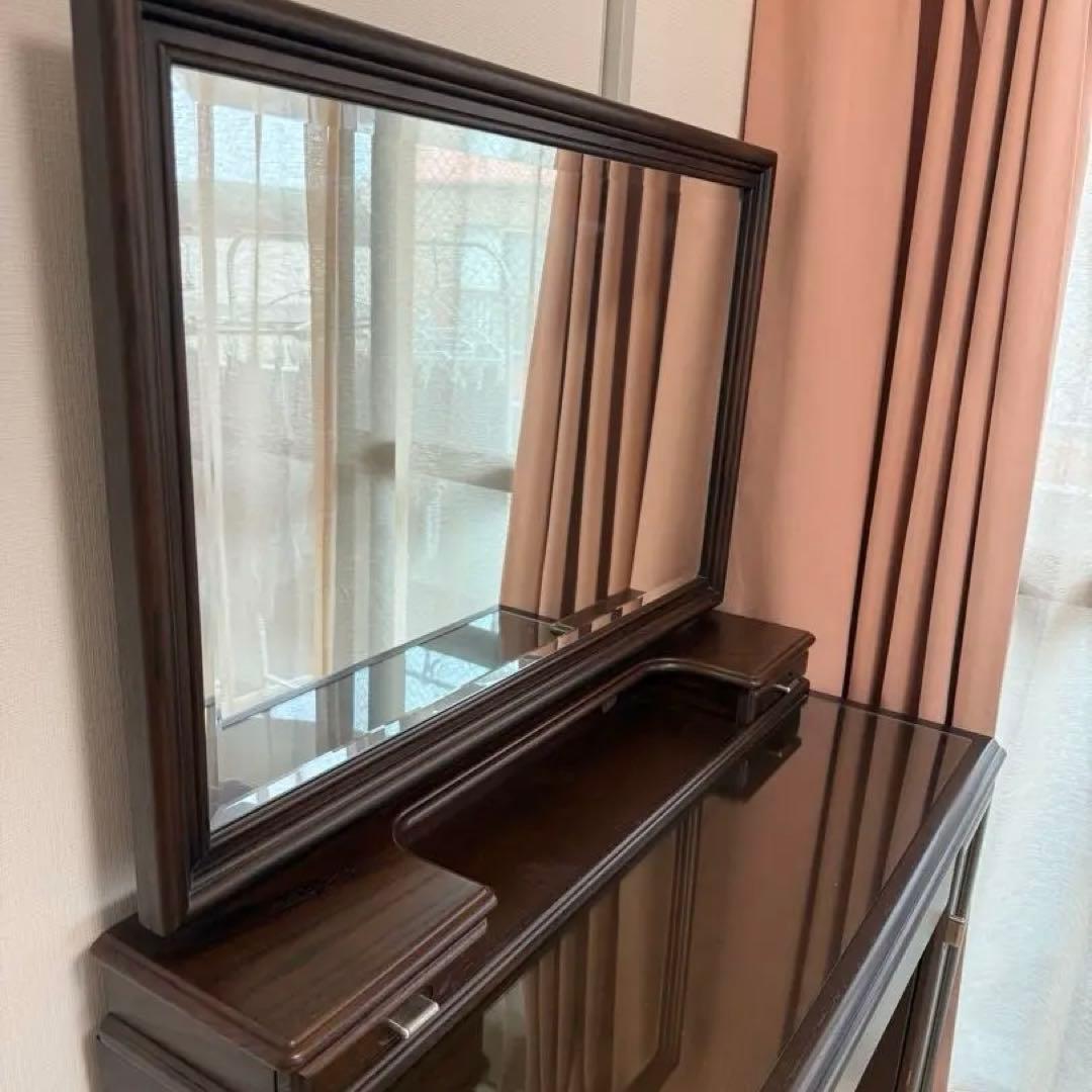 週末限定値下げ！大川家具 ドレッサー 鏡台 引き出し付き ウォルナット 2Way!!】CLASSE ベレット ドレッサーデスク 鏡台 幅90 木製 オーク