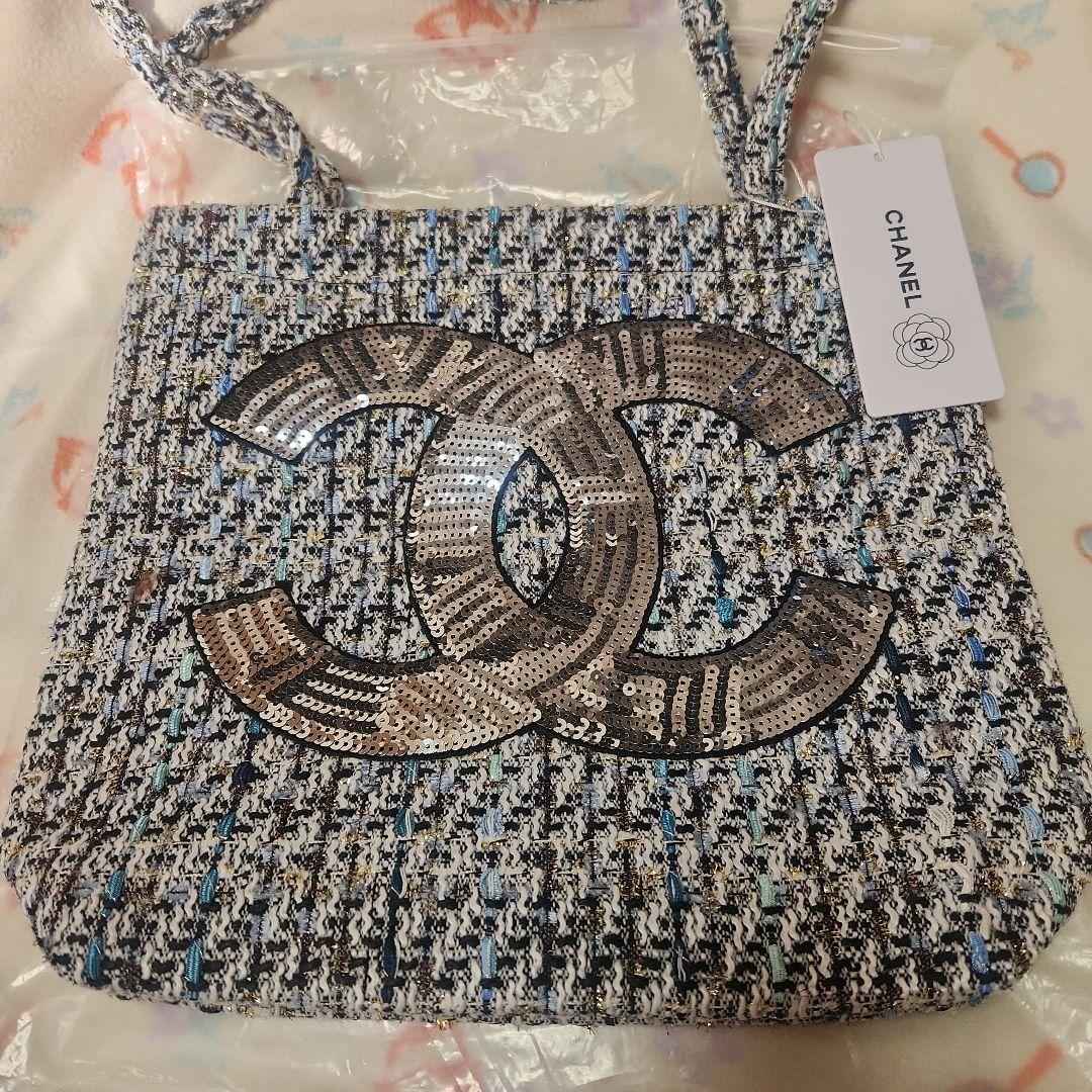 CHANEL CCロゴ　スパンコール　ツイードバッグ 1710479492.jpg
