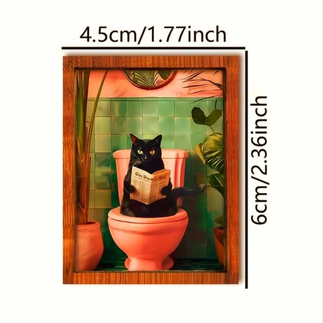 ミニチュア 黒猫絵画 ドールハウス 額縁 トロピカル - メルカリ