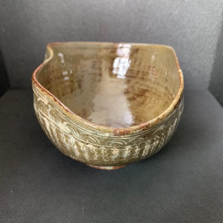 古八代象嵌文 割高台茶碗 茶道具 茶碗 オブジェ 三島象嵌 - メルカリ