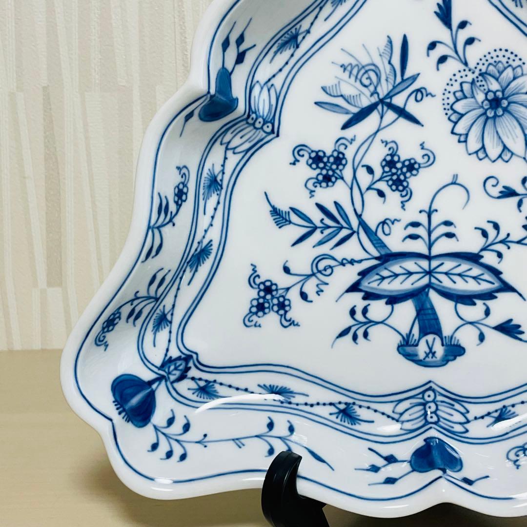 未使用 Meissen マイセン ブルーオニオン トライアングル プレート