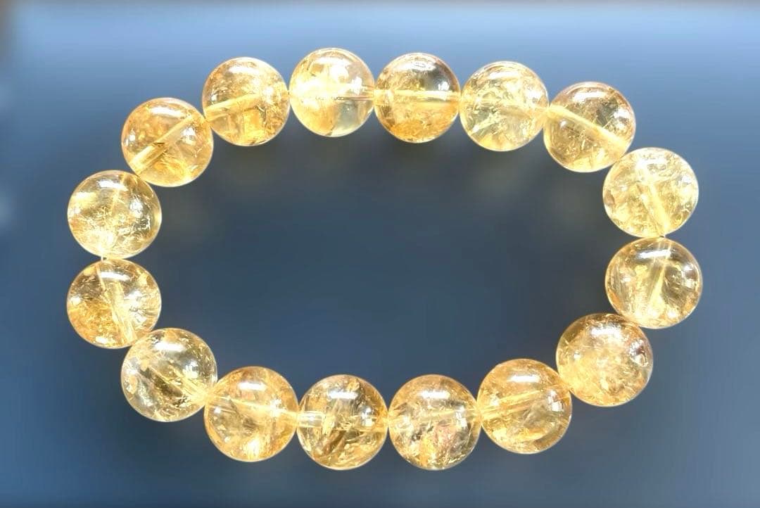 シトリン 】ブレスレット 虹あり12mm 内径16cm パワーストーン - メルカリ