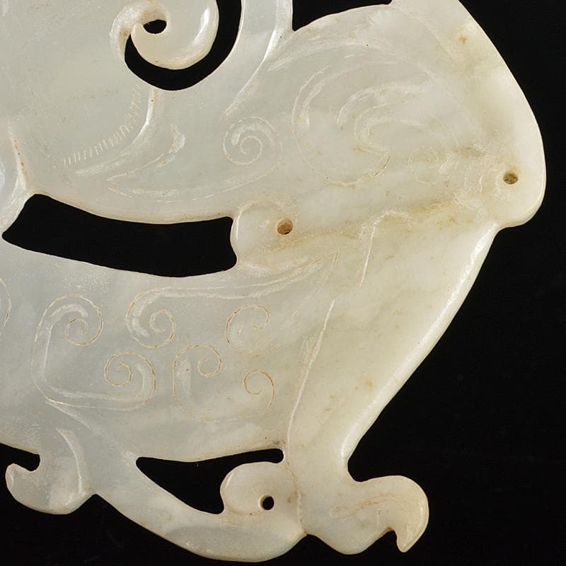 中国 玉石白玉彫刻 神獣 玉器 玉壁 玉飾 玉珮 M R5506 - メルカリ