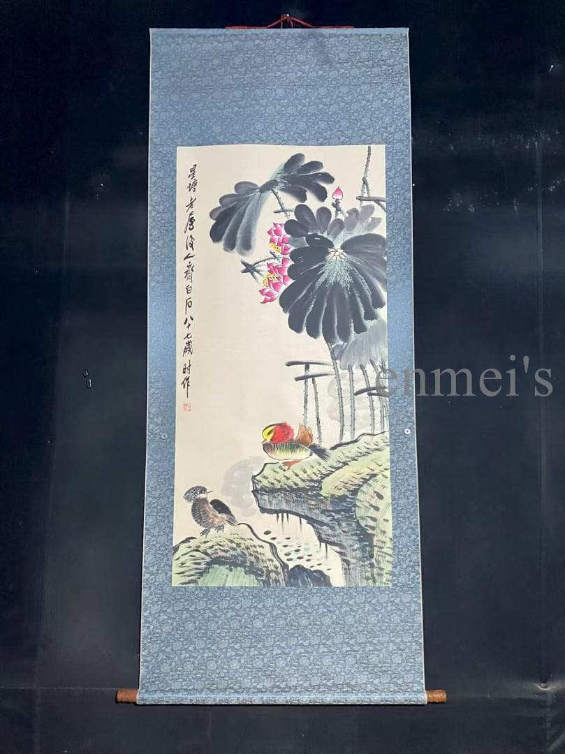 中国古美術 近代 齊白石款 花鳥画 水墨画 掛け軸 宣紙 唐物 書画 肉筆 古玩 中国古美術 近代 齊白石款 花鳥画 水墨画 掛け軸 宣紙 唐物 書画 肉筆 古玩