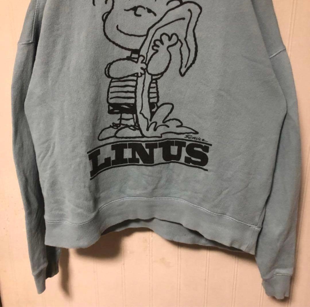 希少❗️Peanuts Linus ライナス スヌーピー スウェット 水色L - メルカリ