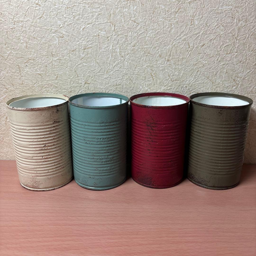 トマト缶 リメ缶 リメイク缶 リメ鉢 ハンドメイド 4個セット - メルカリ