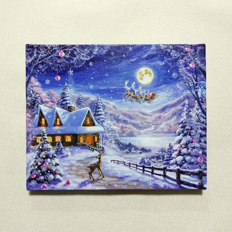 ぷ*あ様 【夜空を眺めて】アクリル画 F3 風景画 絵画 www.cosaga.com