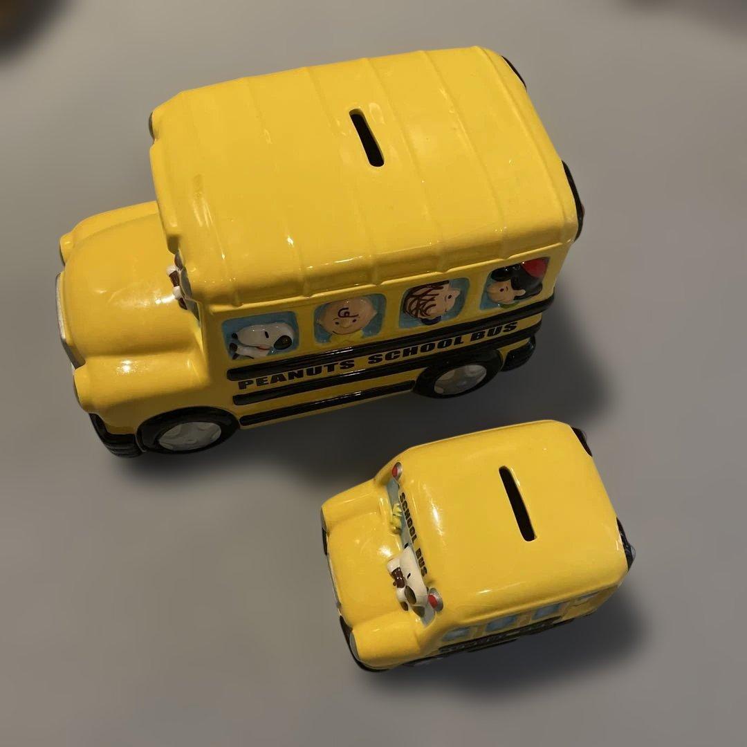 スヌーピー スクールバス 貯金箱 レトロ