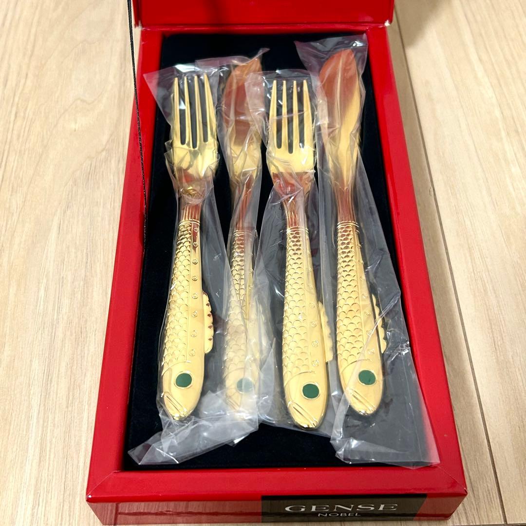 未使用品・レア】GENSE ゲンセ ノーベル フィッシュカトラリー 4点