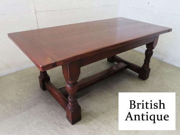 美品■ロイズ・アンティークス■ビッグオーク■ダイニングテーブル■オーク無垢材 Lloyd's Antiques Reproduction Series Big Oak Dining Table / ロイズ