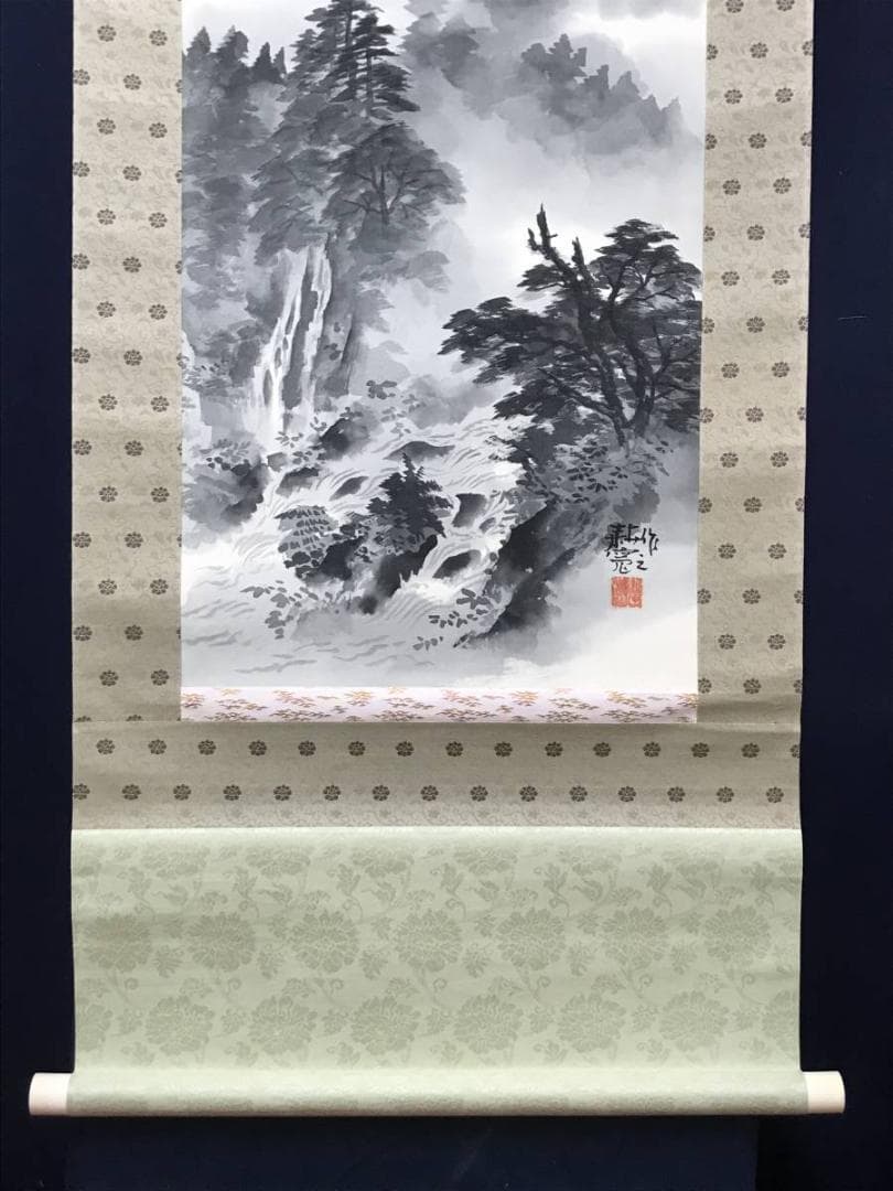 真作】佐藤耕寛/山水図/掛軸/名家伝来/AC-459