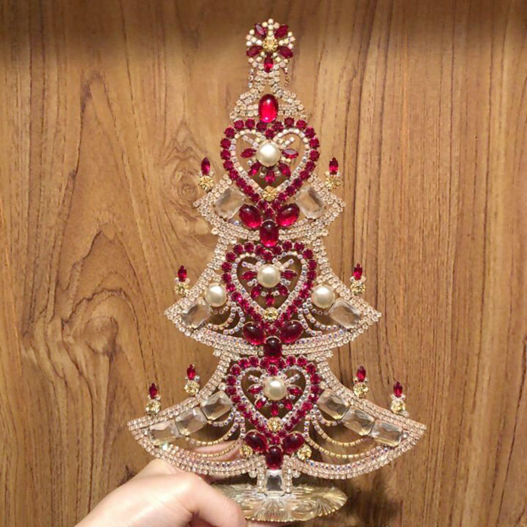 【大サイズ】チェコガラス ラインストーン クリスマスツリー チェコガラス ラインストーン クリスマスツリー / ヴィンテージ