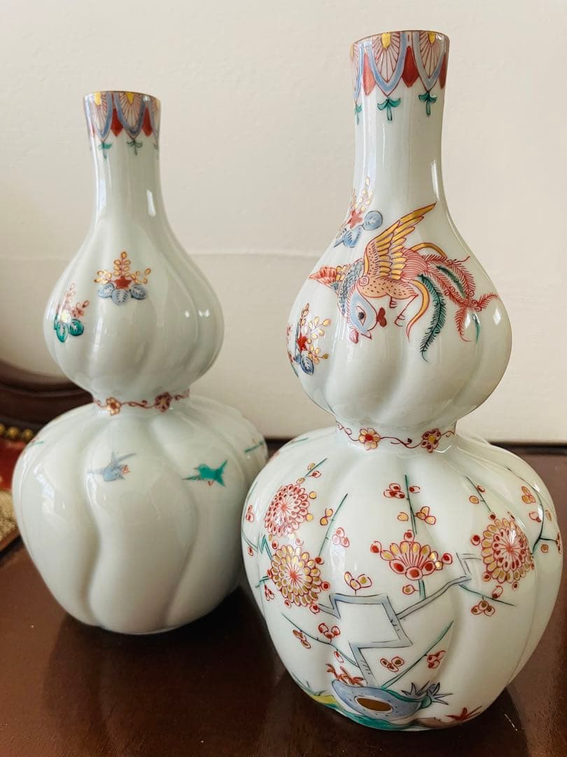 色絵瓢箪形柿右衛門様式 花鳥文徳利 | 激安通販のイーサプライ