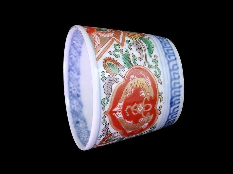 古伊万里 金襴手 双魚に花唐草の図 蕎麦猪口 E221AS-fbvn - メルカリ