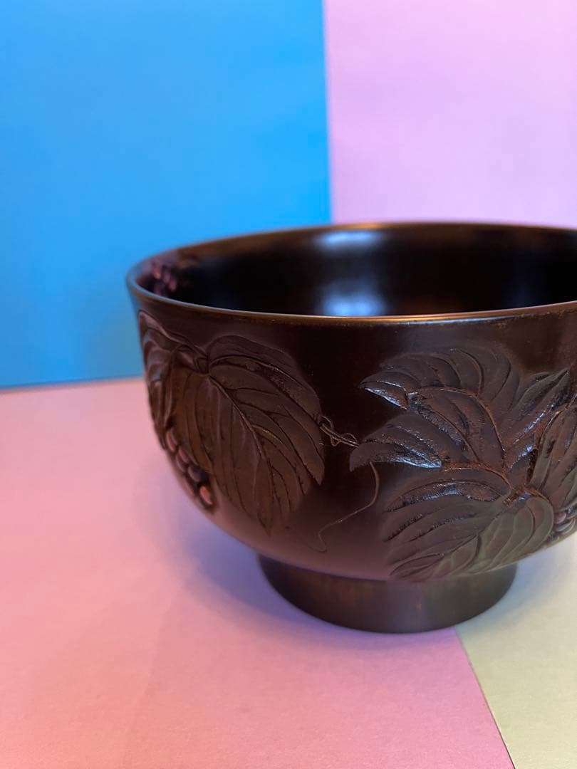川添日記おおぶり椀 草木彫漆器 - メルカリ
