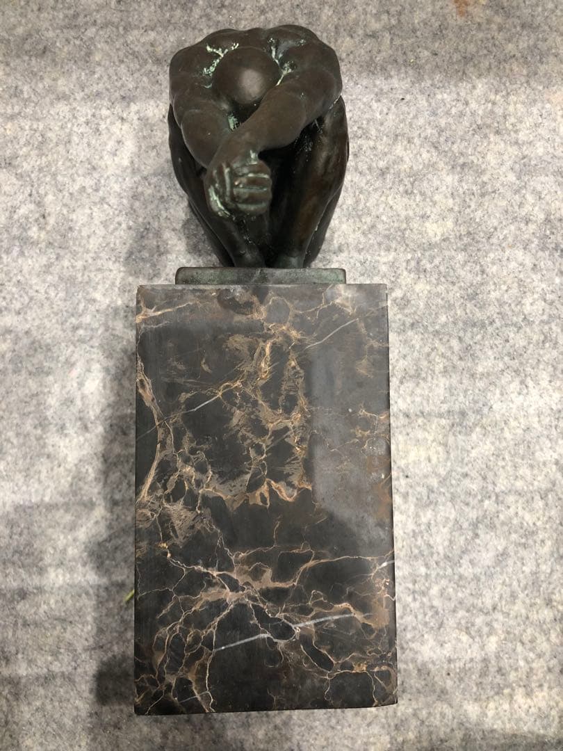 ブロンズ　像　男性　アート　置物　飾物　オブジェ　アンティーク イタリア製 ダヴィデ ブロンズ仕上げ 石像 H85cm ダヴィデ像 オブジェ