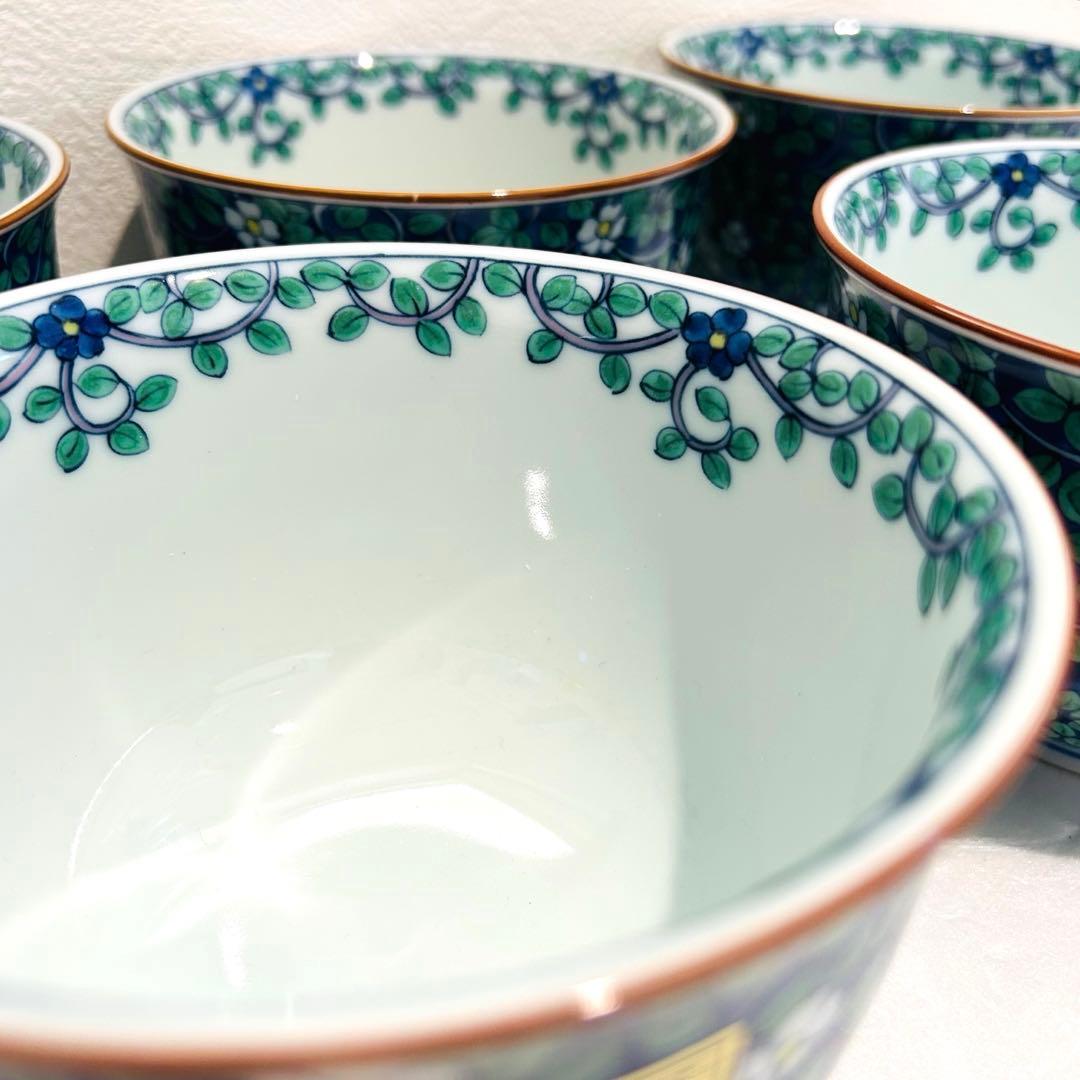 ⭐️ 美濃焼 庫山窯 緑彩小紋 小丼揃 5客 未使用品 ⭐️ - メルカリ