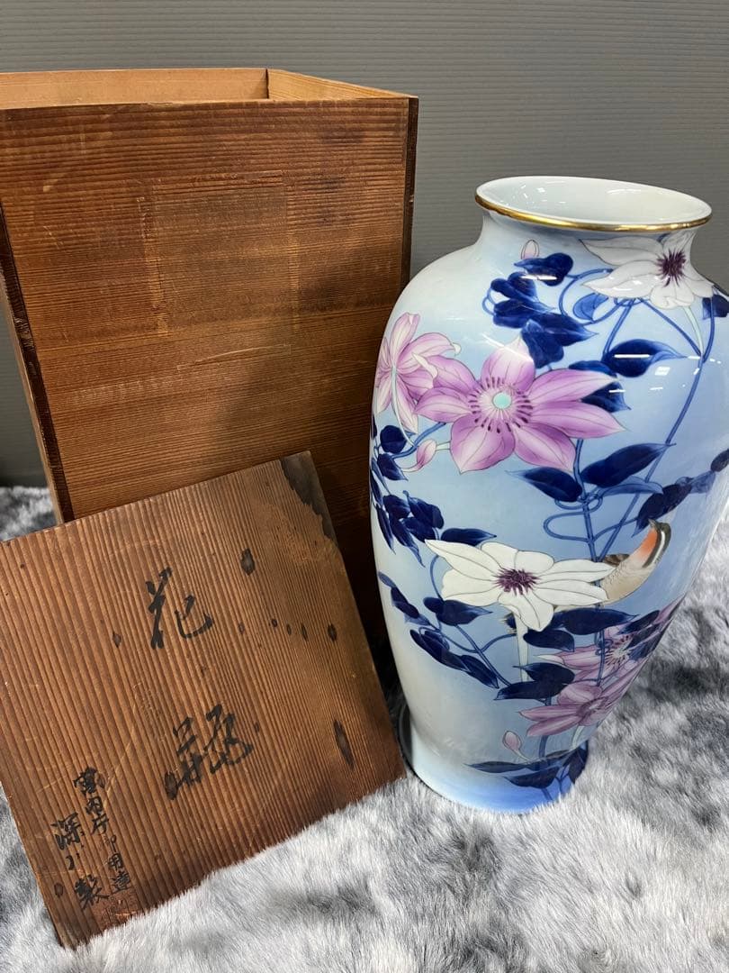 深川製磁　花瓶　高さ38cm　宮内庁御用達 深川 宮内庁御用達深川製磁花瓶 - メルカリ