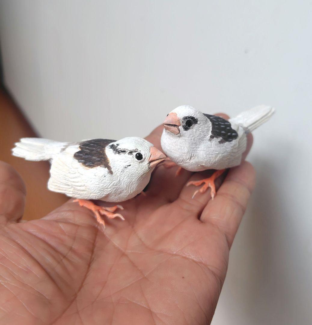 小さなバードカービング ジュウシマツ 野鳥 木彫り - メルカリ
