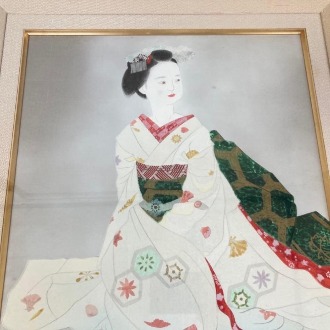 小倉遊亀 「舞妓」 木版画 美人画 着物 絵画 額縁 画家 芸術 美術 工芸