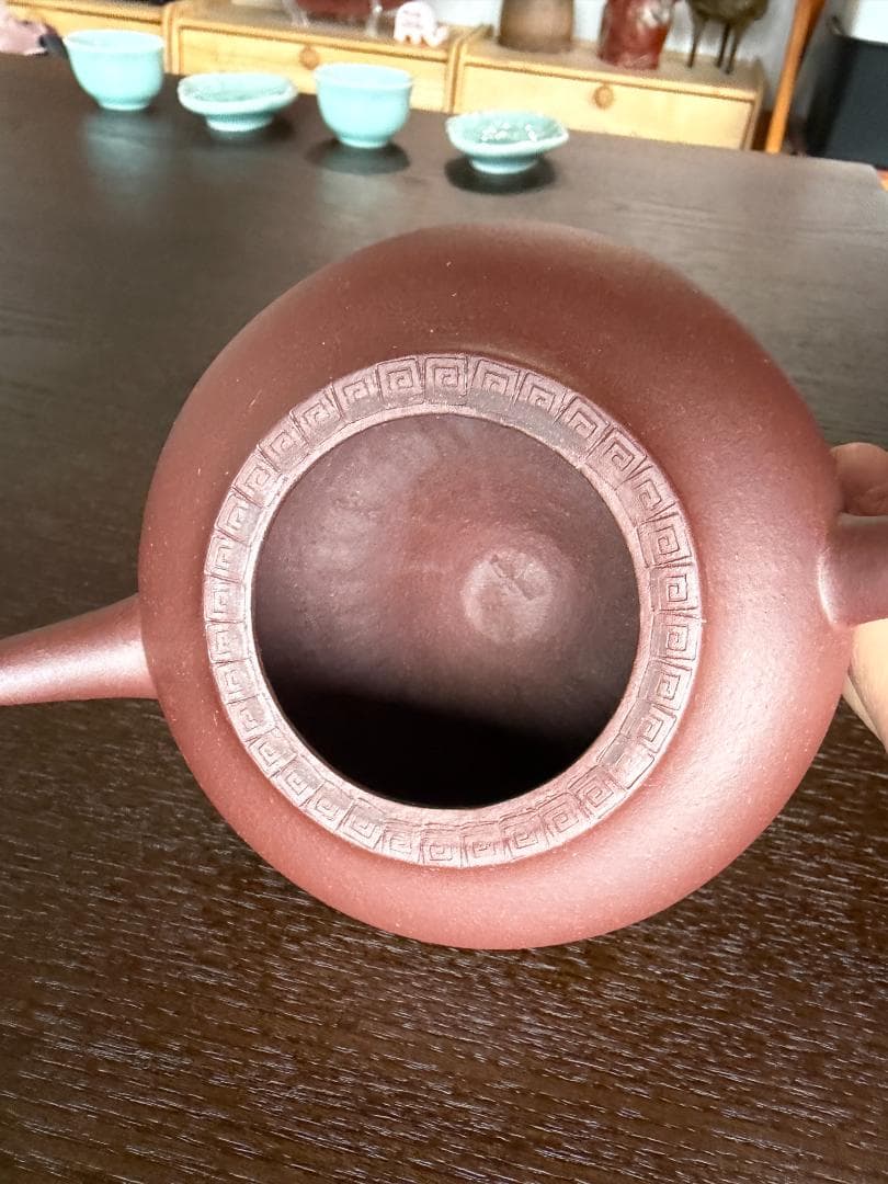 中国古玩 中国茶器 台湾茶器 時大杉製 粗目梨皮 朱泥急須 煎茶