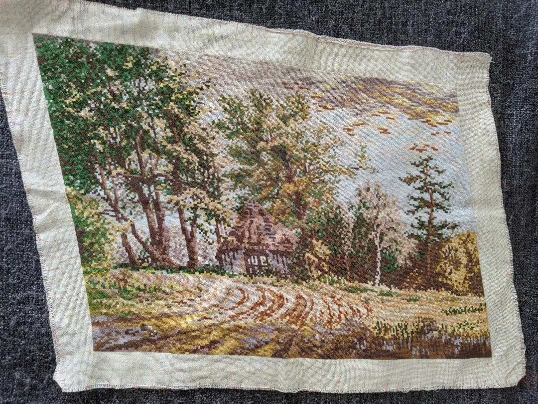 ヨーロッパ式刺繍絵タペストリー: A Cottage in the Forest 0_7ab7d5d11285757e5746bb395bdb