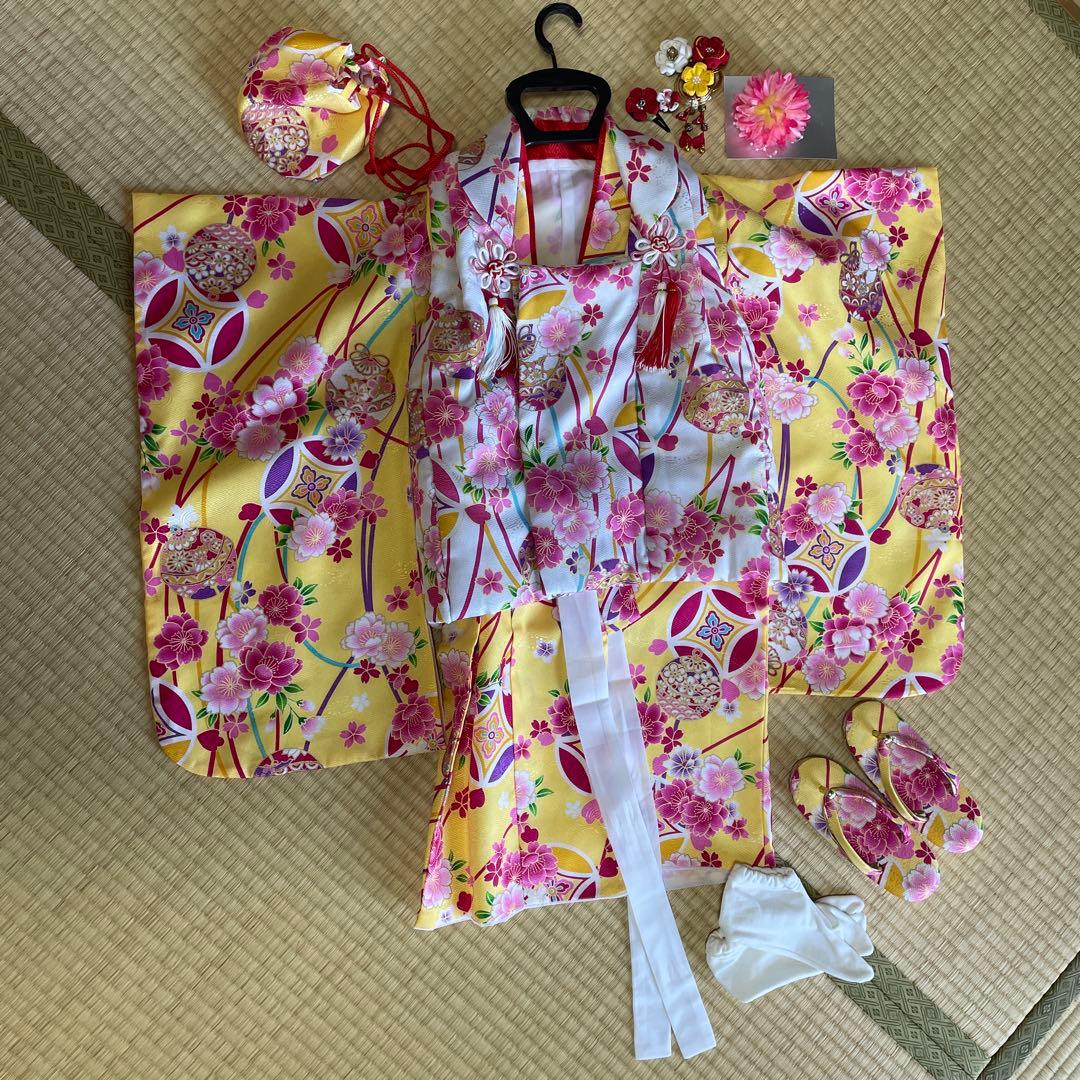 七五三着物セット 花柄 楽天市場】【0の日P5倍+OFF】花うさぎ 着物3点セット (全3柄)七五三