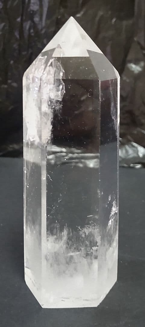 クリア感抜群☆クォーツインクォーツ水晶 ポイント型 約8.2cm 高透明度