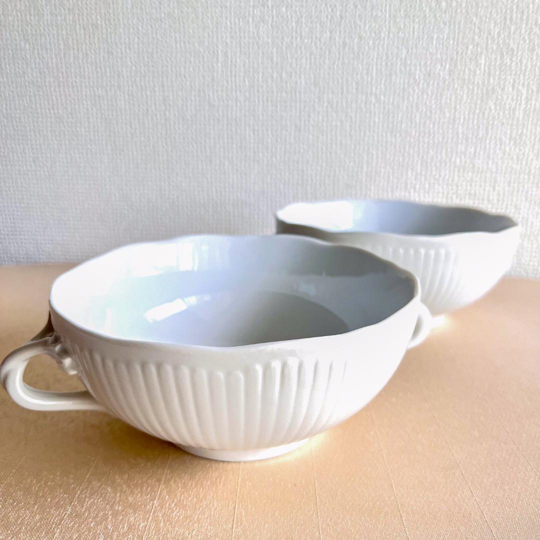 ☆新品未使用☆CESKY PORCELAN ダブルハンドル スープボール2点