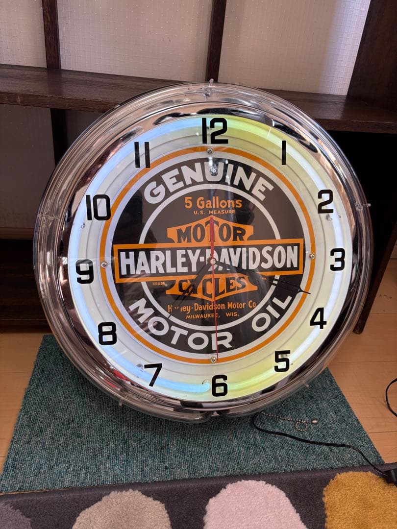 ハーレーダビッドソン　ネオン時計 Harley Davidson（ハーレー・ダビッドソン） ネオンクロック ネオン管
