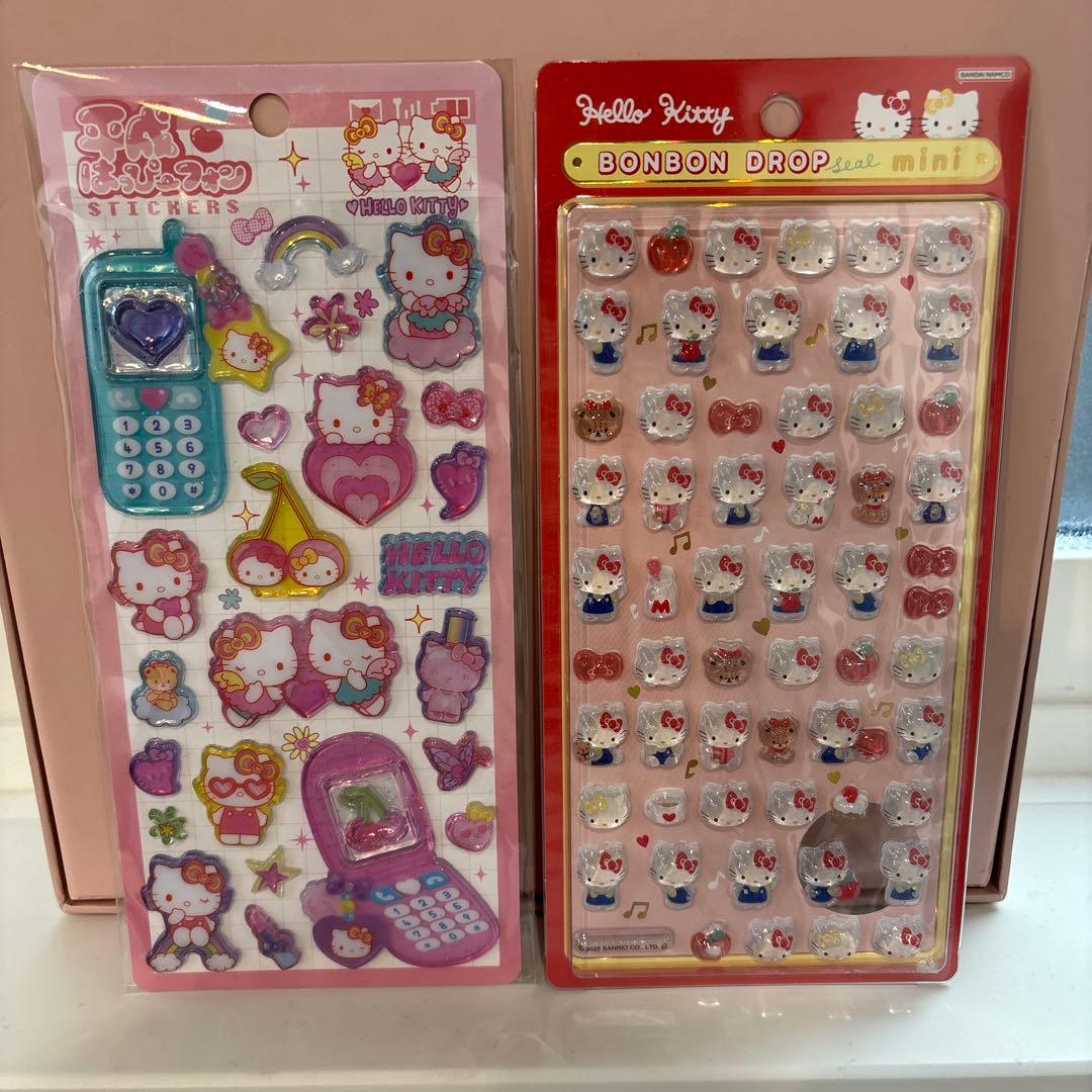 正規品 ハローキティボンボンドロップシールmini 平成はっぴーフォン