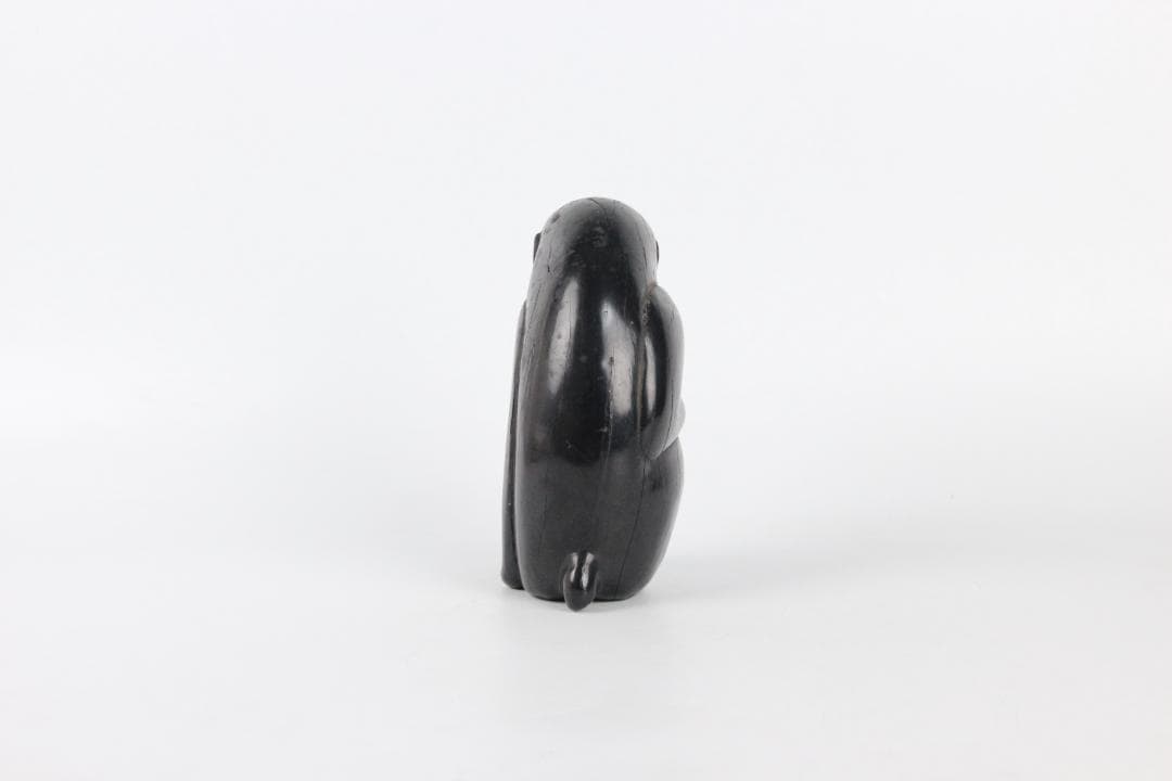 室町時代 木彫 猿置物 黒檀 硬木 在銘有 花押付 日本彫刻 FF01-01