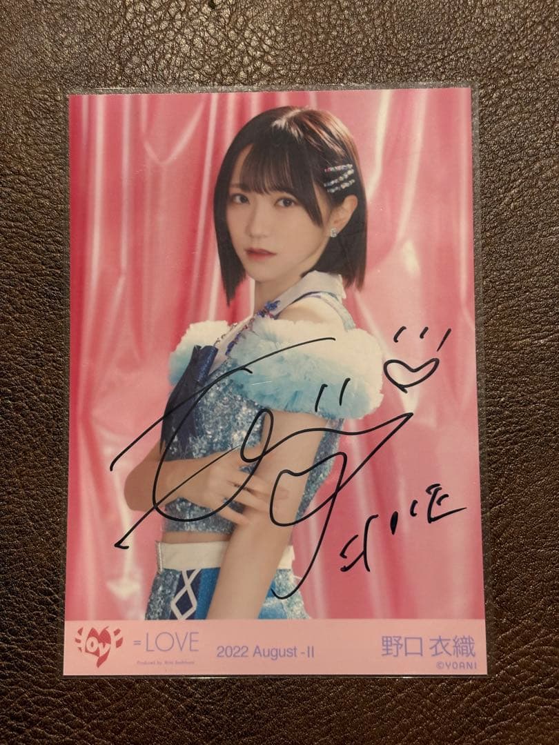 野口衣織 直筆 生写真 チュウ イコノイジョイ2022 キラキラ衣装 =LOVE