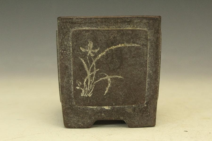 中国美術 紫泥 四方 花盆 葛明祥造 在印 植木鉢(HA513) - メルカリ