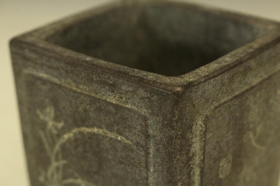 中国美術 紫泥 四方 花盆 葛明祥造 在印 植木鉢(HA513) - メルカリ