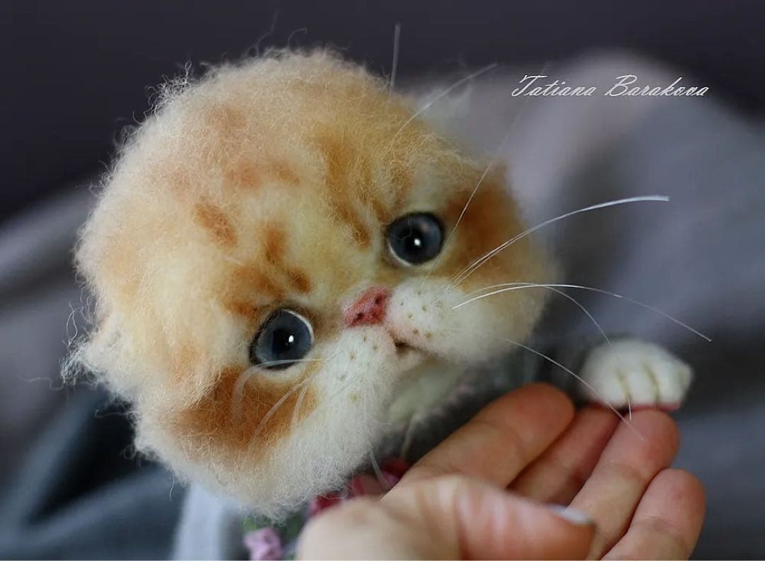 m*u様 海外作家様作　アートドール　エキゾチック　子猫 エキゾチックロングヘア子猫ちゃん♡アートドール♡ぬいぐるみ♡大きめ