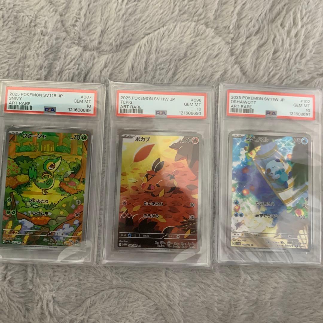 PSA10 3連番 御三家ツタージャ ポカブ ミジュマル AR