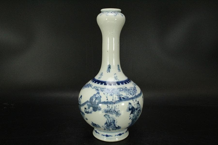 中国美術 青花 人物紋 瓶 高27cm 朗吟閣製 款(HA370) - メルカリ