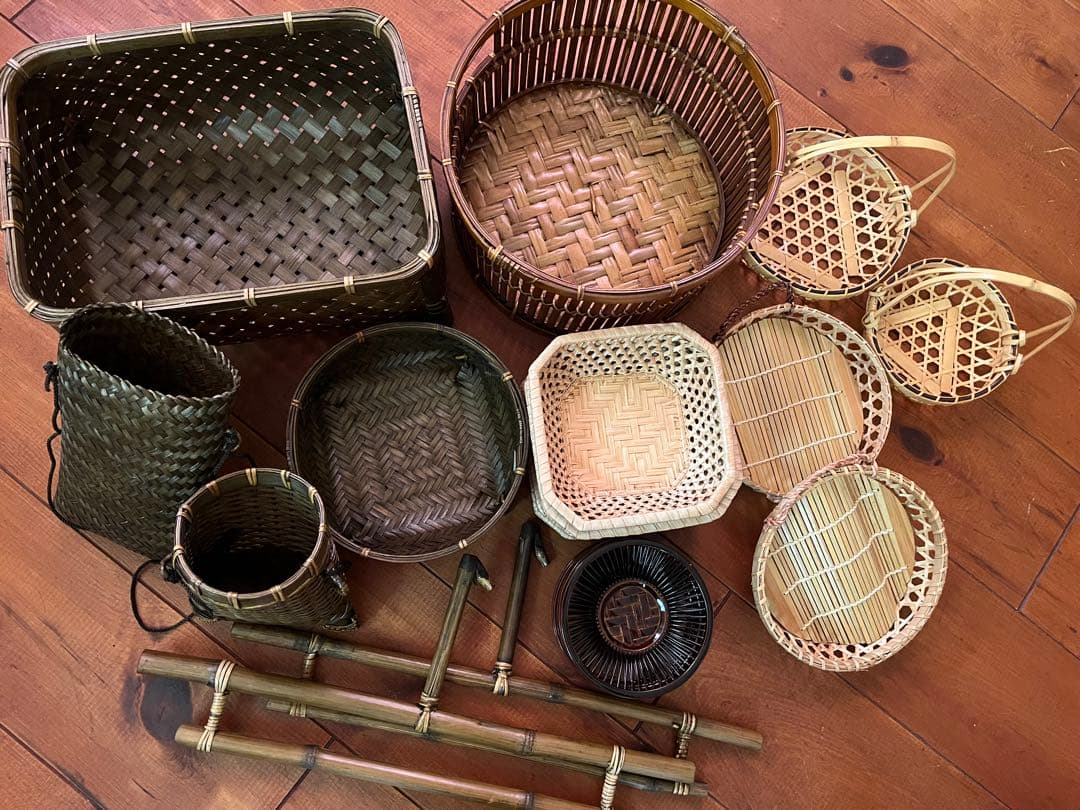 昭和レトロ 竹細工 まとめ売り ￼竹籠 茶托
