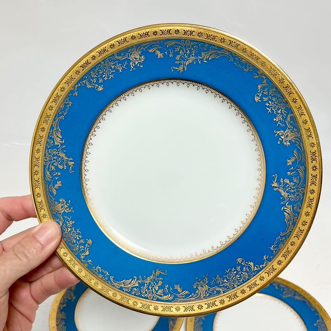 Haviland アビランド ポンパドール ブルーのプレート青と金の皿 セット