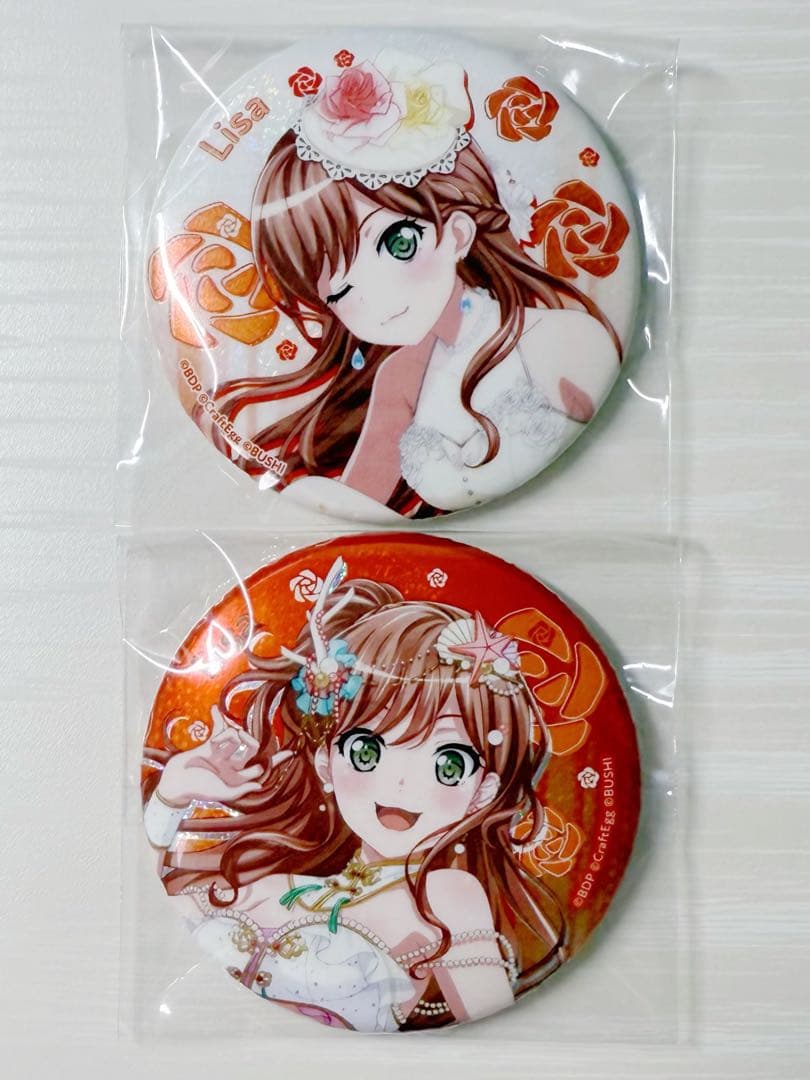 バンドリ Roselia 今井リサ ホログラム缶バッジ 星2絵柄 富士急 水着
